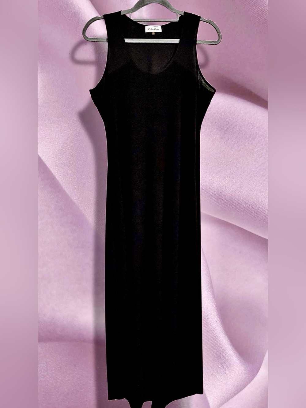 Calvin Klein Sleek Black Maxi Tank Dress size Medium